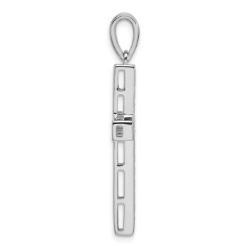 3/4 Carat 14K White Gold Men's Lab-Made Diamond Cross Pendant 2